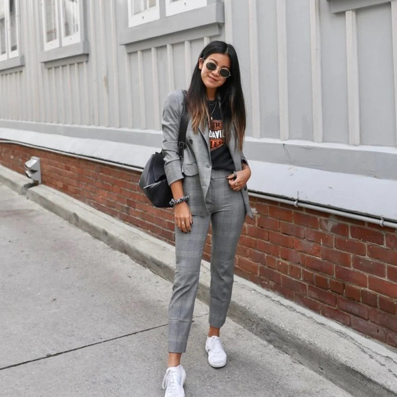 J Crew Cameron Cropped Pant Glen Plaid Heather Gray Tapered Trouser Size 12 Tall - Picture 1 of 12